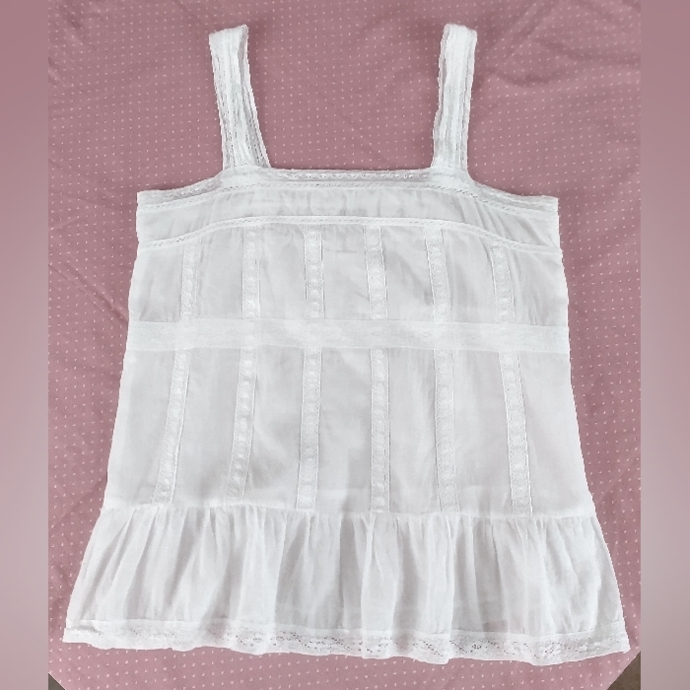 Zadig & Voltaire White Voile Teacup Lace Top Size XS